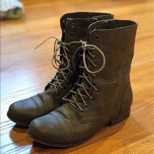 Lightly worn brown lace/zip up boots
